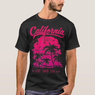 California CA Retro 70s Vintage Skyline Surf T-Shirt