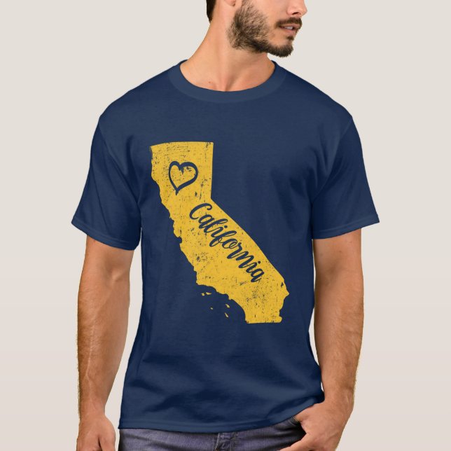 California CA State Love Distressed Vintage tshirt (Front)