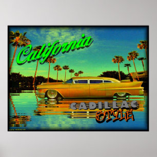 california cadillac style poster