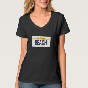 California Cali CA Beach Ocean Coast License Plate T-Shirt