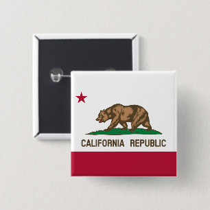 California Cali Republic Bear Flag, US States Butt 15 Cm Square Badge