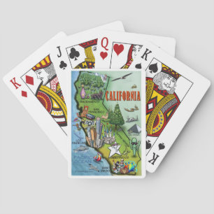 California Cartoon Map Playing Cards