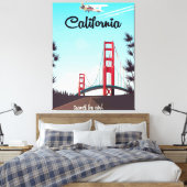 California Cartoon travel poster Canvas Print (Insitu(Bedroom))