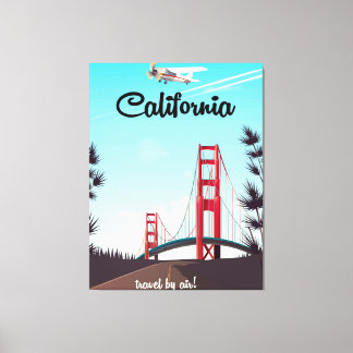 California Cartoon travel poster Canvas Print