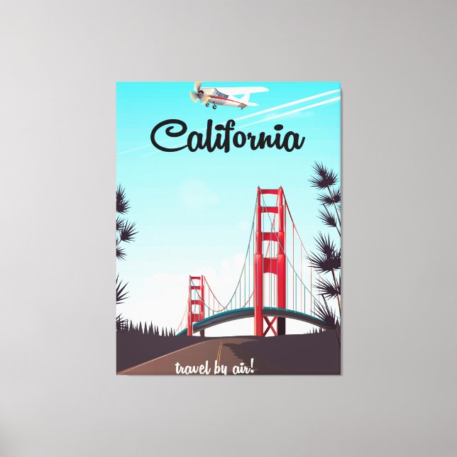 California Cartoon travel poster Canvas Print (Front)