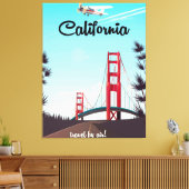 California Cartoon travel poster Canvas Print (Insitu(LivingRoom))