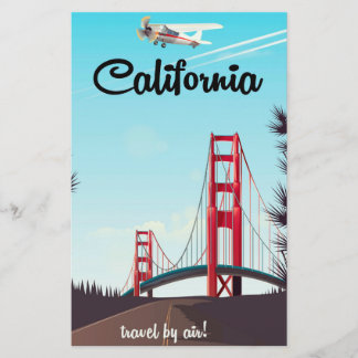 California Cartoon travel poster Stationery