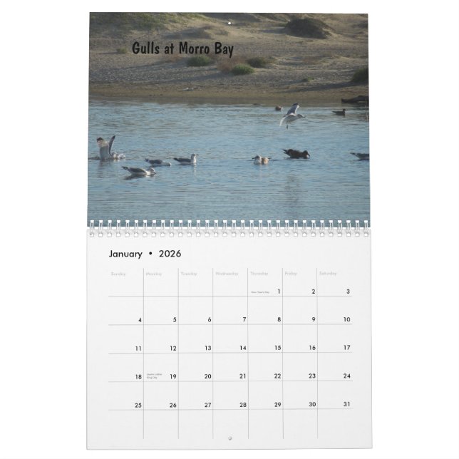 California Central Coast Calendar 2013 (Jan 2026)