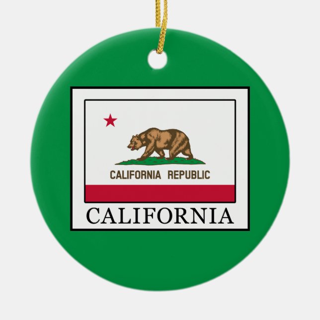 California Ceramic Tree Decoration (Front)