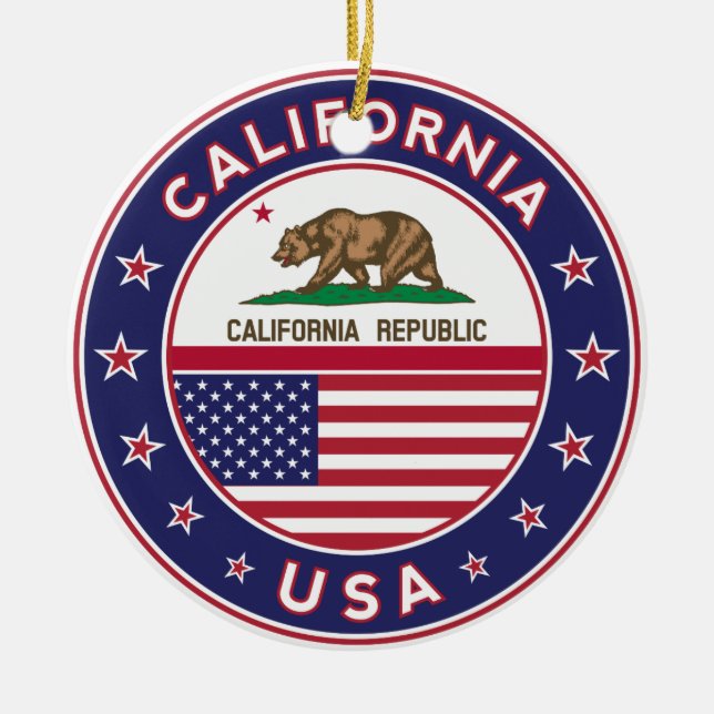 California Ceramic Tree Decoration (Front)