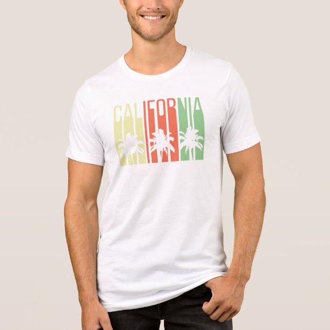 California Chillin Palm Trees Retro Tri-Blend Shirt (Front)