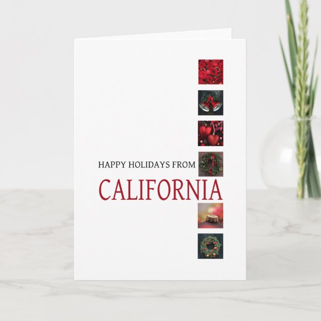 California  Christmas Card, state specific Holiday Card (Front)