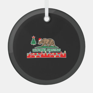 California Christmas Glass Tree Decoration