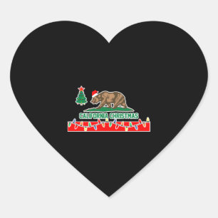 California Christmas Heart Sticker