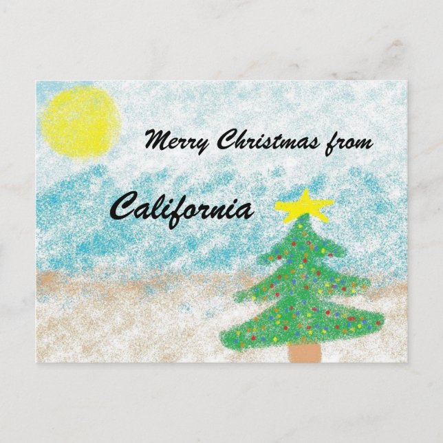 California Christmas Holiday Postcard (Front)