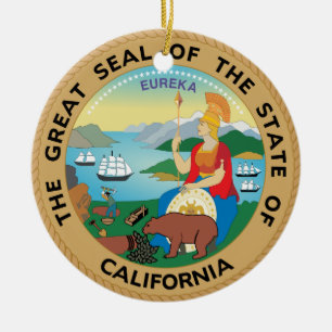 California Christmas Ornament* Ceramic Tree Decoration
