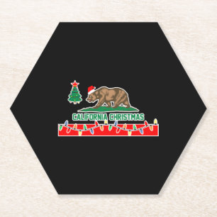 California Christmas Paper Coaster