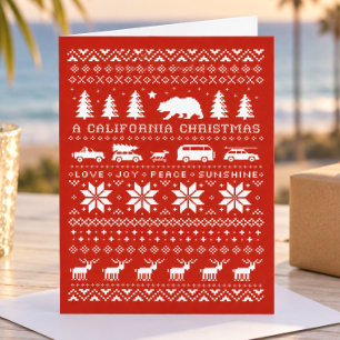 California Christmas Sweater Greeting Card