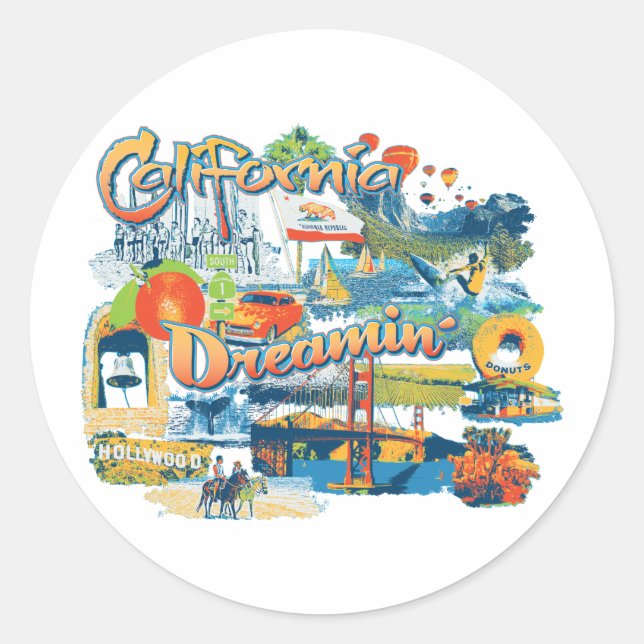 California Classic Round Sticker (Front)
