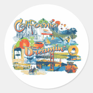 California Classic Round Sticker