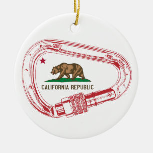 California Climbing Carabiner Ceramic Tree Decoration