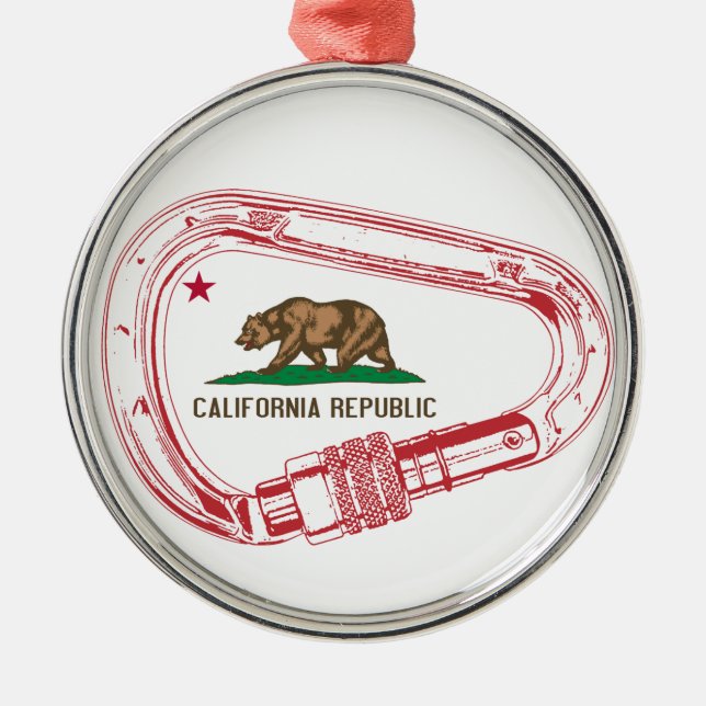 California Climbing Carabiner Metal Tree Decoration (Front)