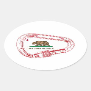 California Climbing Carabiner Oval Sticker