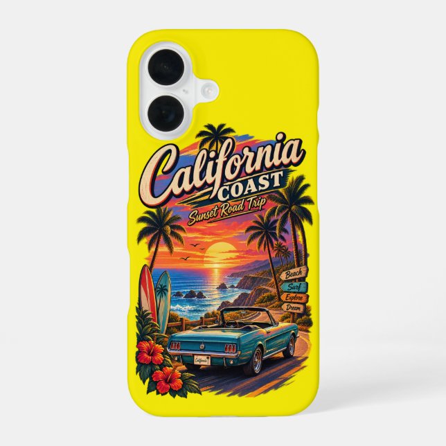 California Coast Sunset Road Trip Phone Case (Back)