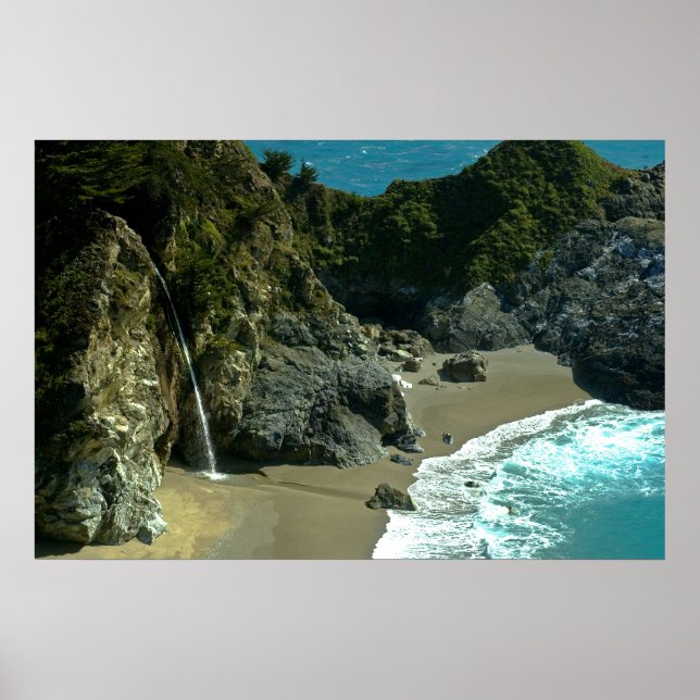 California Coast Waterfall Poster (Front)