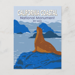 California Coastal National Monument Harbour Seal Postcard