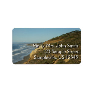 California Coastline Scenic Travel Landscape Label