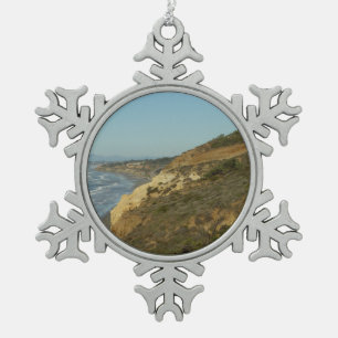 California Coastline Scenic Travel Landscape Snowflake Pewter Christmas Ornament