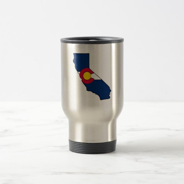 California Colorado flag stainless travel mug (Center)