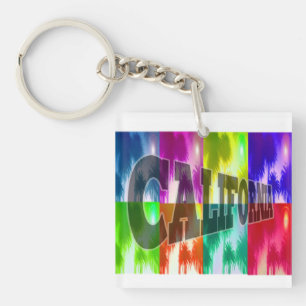 "California" Colourful Palms Keychain