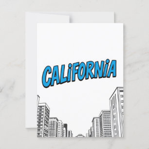 California Comic Style Postcard