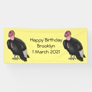 California condor bird cartoon illustration  banner