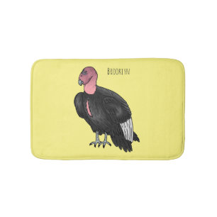 California condor bird cartoon illustration  bath mat