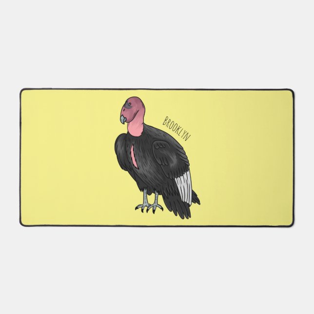 California condor bird cartoon illustration  desk mat (Front)