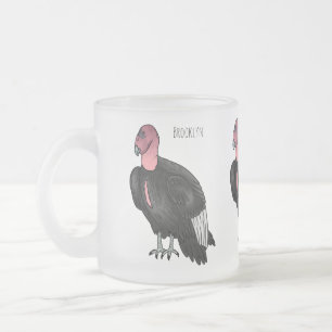 California condor bird cartoon illustration frosted glass coffee mug