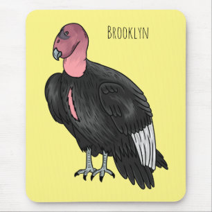California condor bird cartoon illustration mouse mat
