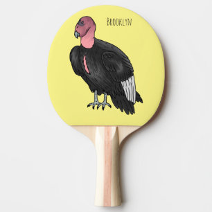 California condor bird cartoon illustration  ping pong paddle