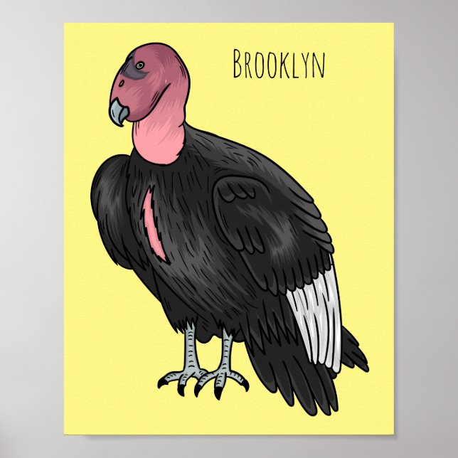 California condor bird cartoon illustration  poster (Front)