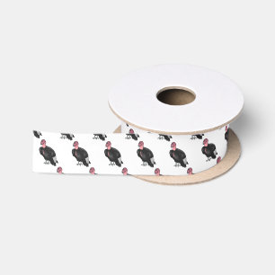 California condor bird cartoon illustration satin ribbon