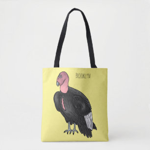 California condor bird cartoon illustration tote bag