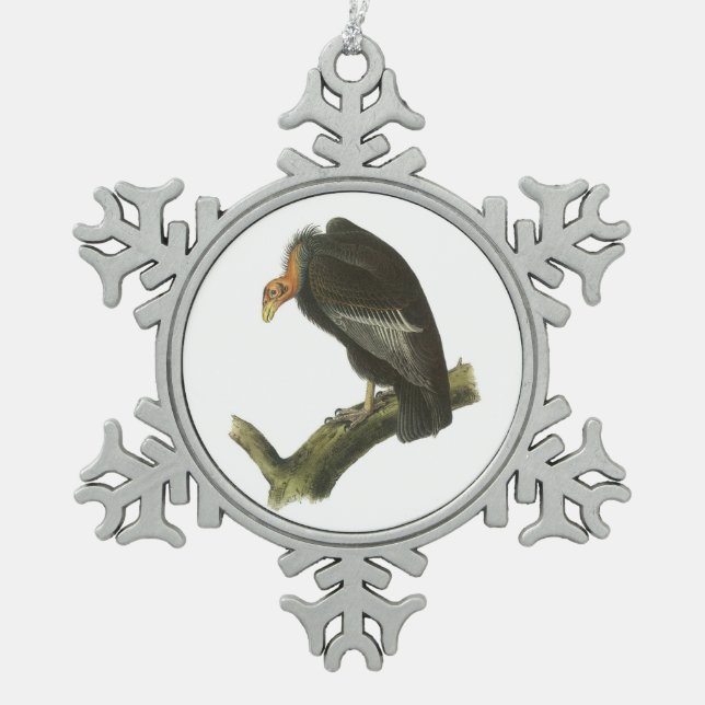 California Condor by Audubon Snowflake Pewter Christmas Ornament (Front)