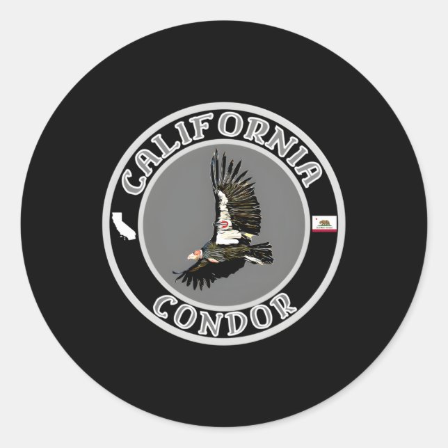 California Condor Classic Round Sticker (Front)