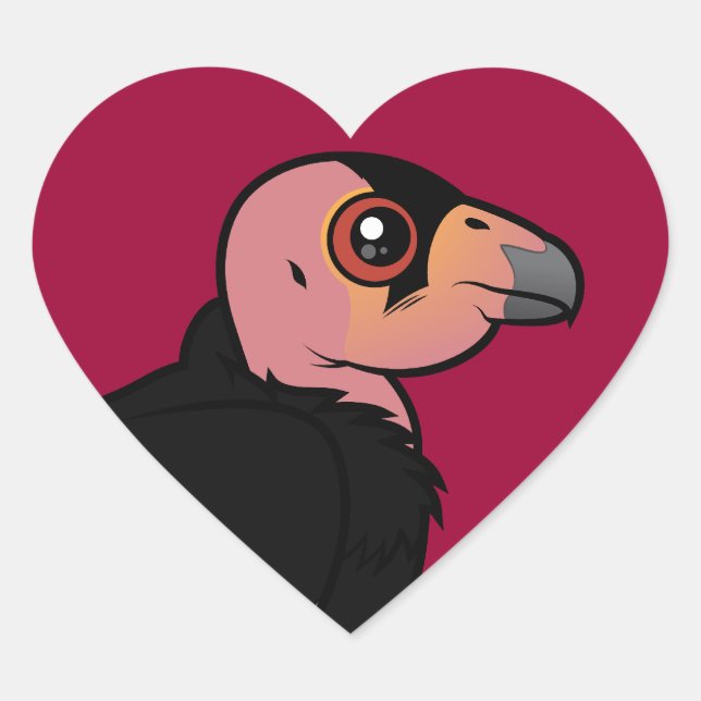 California Condor Heart Sticker (Front)