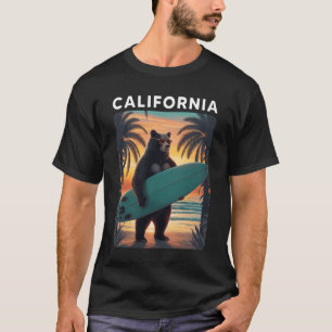 California Cool Republic Bear Surfing Beach Califo T-Shirt