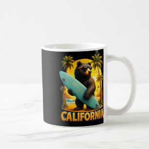 California Cool Republic Sungl Bear Surfing Beach Coffee Mug