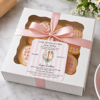 California Cottage Law Food Bakery Label Utensils
